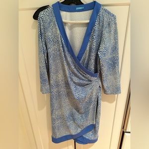 J McLaughlin 3/4 Sleeve Faux Wrap Dress size medium